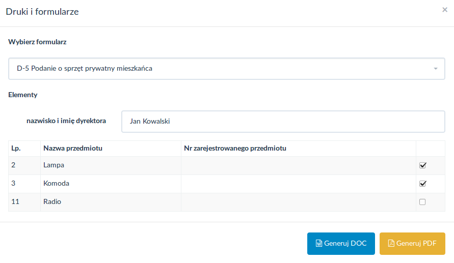 Druki i formularze